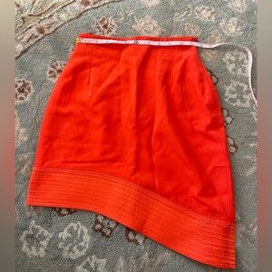 Gianni Versace Vintage Asymmetrical Orange Skirt